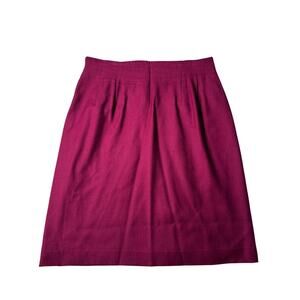 Adolfo International Womens XL Burgundy 100% Wool Pencil Skirt Vintage Lined